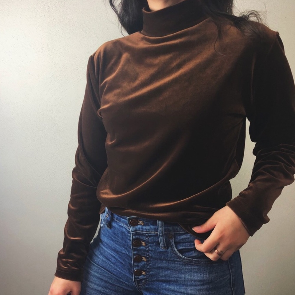 Muhly velvet soft mock neck sweater
